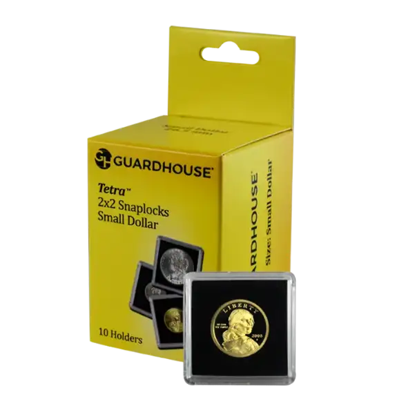 Small Dollar 2x2 Tetra Snaplock Coin Holder - 10 per pack