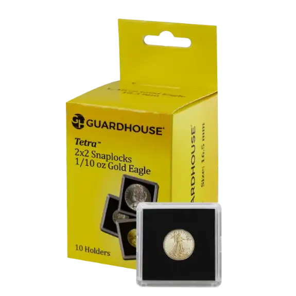 1/10 Oz American Gold Eagle 2x2 Tetra Snaplock Coin Holder - 10 per pack