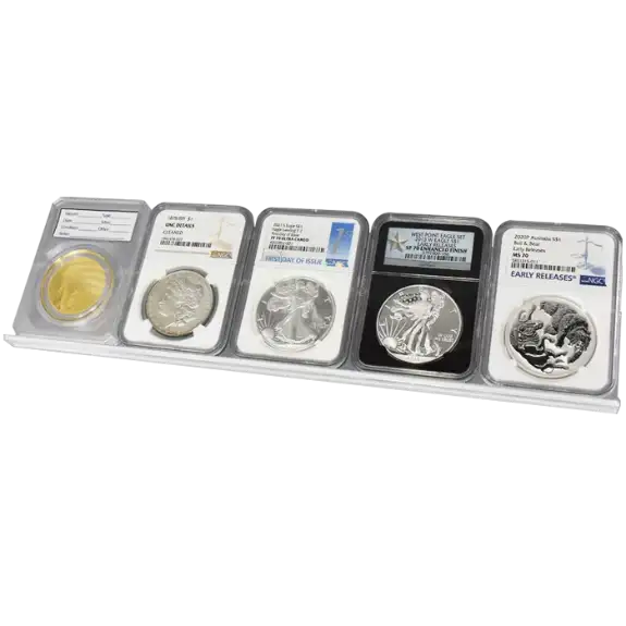 5 Slab Certified Coin Easel Display