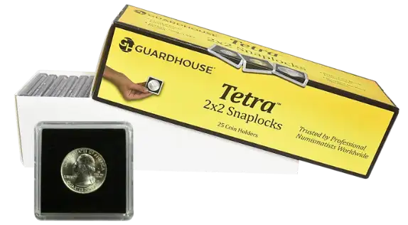 Half Dollar 2x2 Tetra Snaplock Coin Holder - 25 per pack