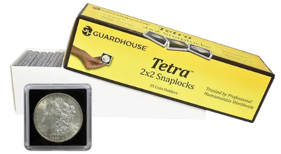 Large Dollar 2x2 Tetra Snaplock Coin Holder - 25 per pack