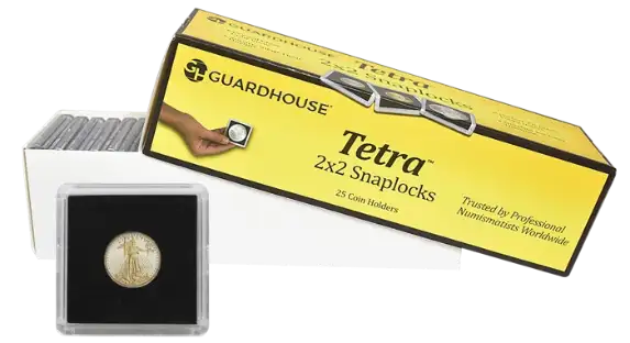 1/10 Ounce Gold Eagle 2x2 Tetra Snaplock Coin Holder - 25 per pack
