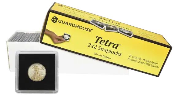 1/4 Ounce Gold Eagle 2x2 Tetra Snaplock Coin Holder  - 25 per pack