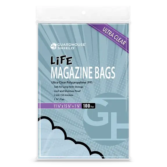Shield Bag for Life Magazine 11 1/8 x 15 1/8 + 1 3/4 inch flap