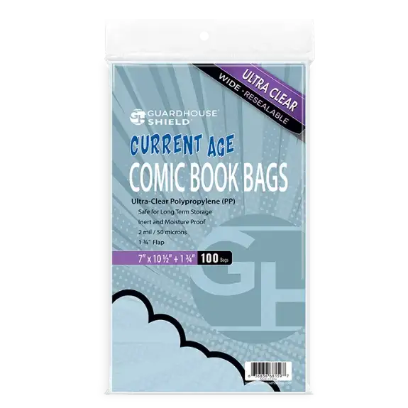 Shield Resealable Bag for Current Comic Books (Wide Size)  7 x 10.5"