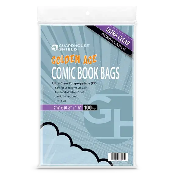 Shield Resealable Bag for Golden Comic Book  - 7 3/4 x 10 1/2