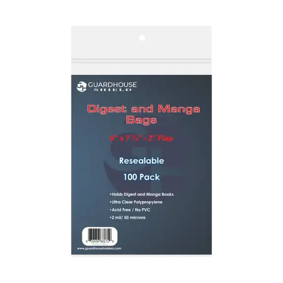 Shield Resealable Bag for Digest or Manga Books  6 x 7 5/8