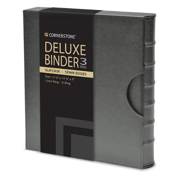 Cornerstone Regular Capacity 3 D-Ring Binder & Slip Case (Gray)