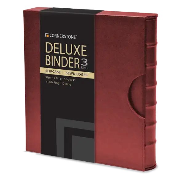 Cornerstone Regular Capacity 3 D-ring Binder & Slip Case (Burgundy)