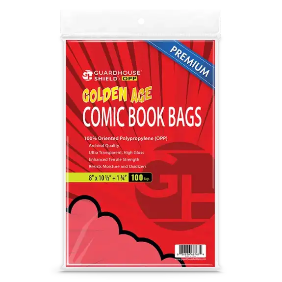 Shield OPP - Golden Comic Book Bags - Premium OPP Comic Bags