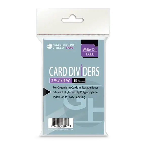 Trading Card Dividers - White Tall