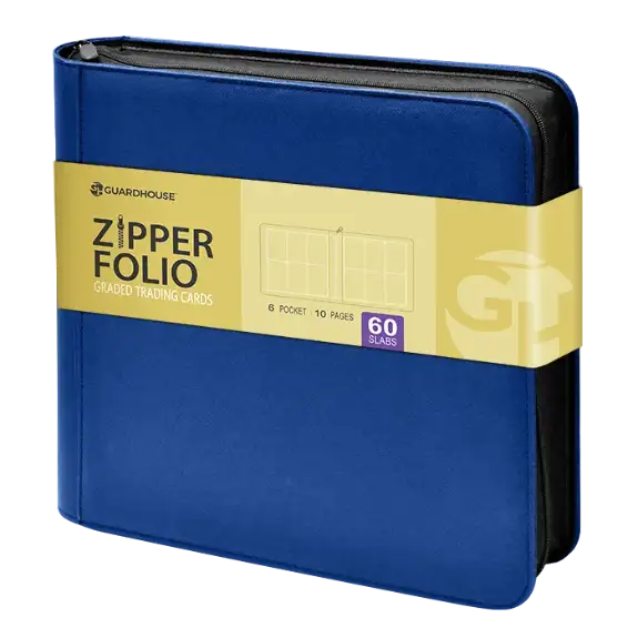 Graded Trading Card Zipper Folio for 60 PSA Card Slabs - Blue Denim