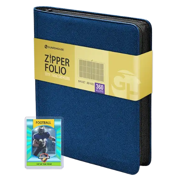 9 Pocket Zipper Folio for Sentry Card Holders - Blue Denim