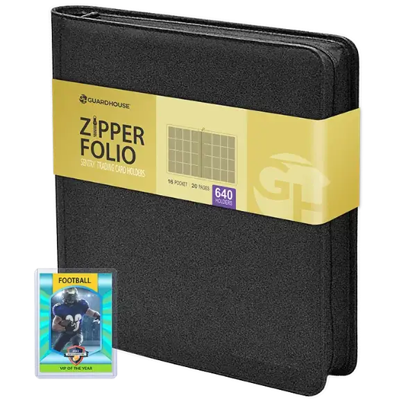 16 Pocket Zipper Folio for Sentry Card Holders - Charcoal