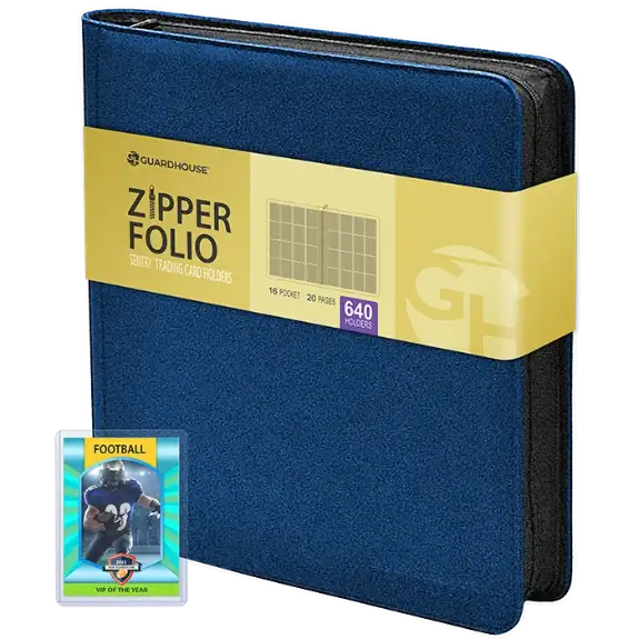 16 Pocket Zipper Folio for Sentry Card Holders - Blue Denim