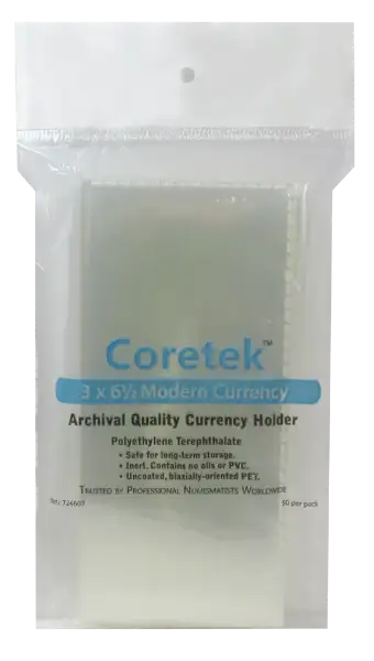 Coretek Modern Currency Sleeve 6 1/2 x 3  - 50 pack