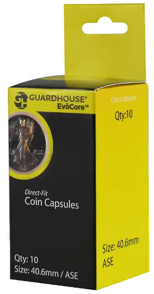 American Silver Eagle (40.6mm) Direct-Fit EvoCore Coin Capsules - 10 Pack