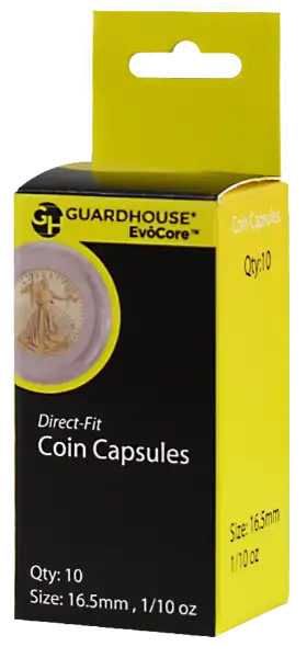 1/10 oz Gold Eagle Direct-Fit EvoCore Coin Capsules - 10 Pack