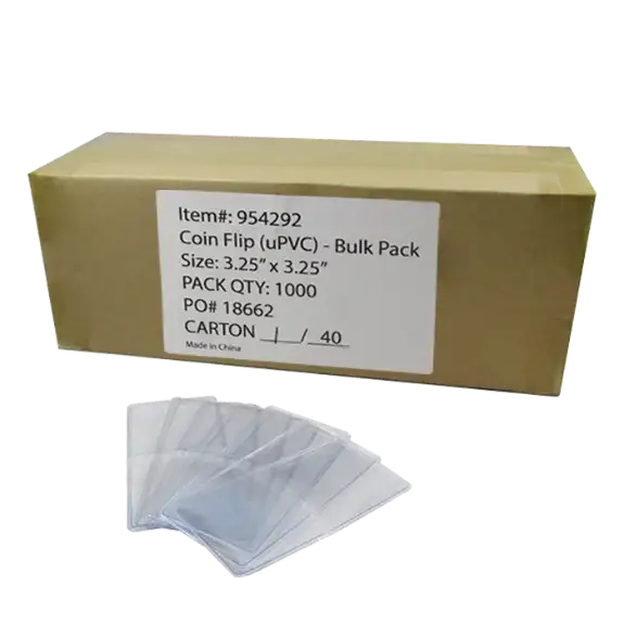3.25 x 3.25 Coin Flip - Unplasticized Bulk/1000 Pack