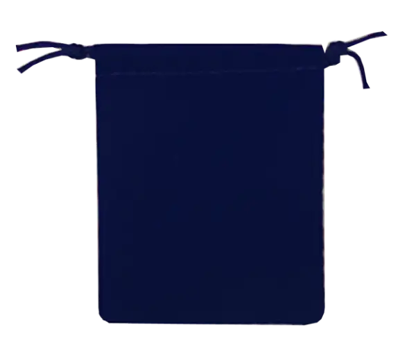 Velour Drawstring Pouch - 2.75x3.25 Navy Blue