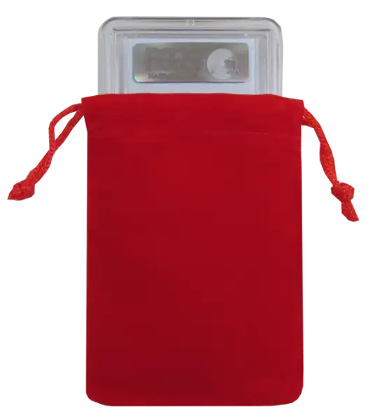 Velour Drawstring Pouch - 3x4.25 Red