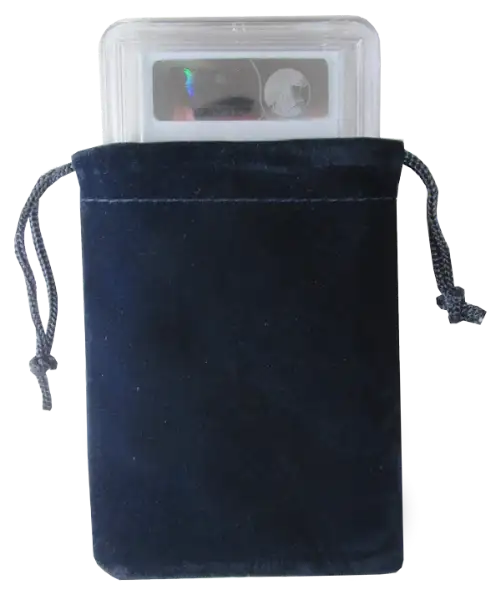 Velour Drawstring Pouch - 3x4.25 Navy Blue
