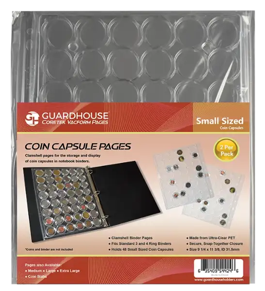 Coin Capsule Page - Small (PET Vac Form)