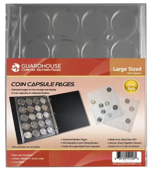 Coin Capsule Page - Large (PET Vac Form)