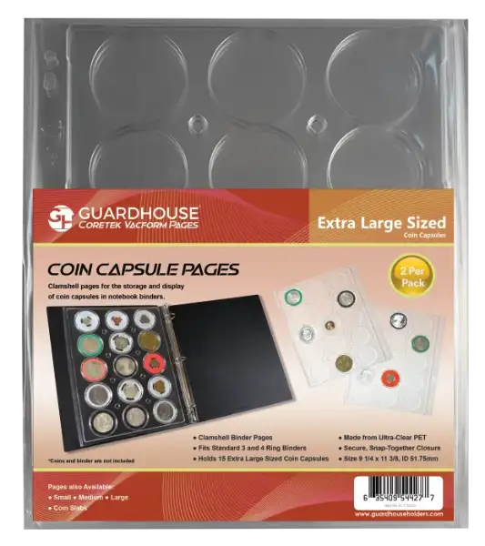 Coin Capsule Page - Extra Large (PET Vac Form)