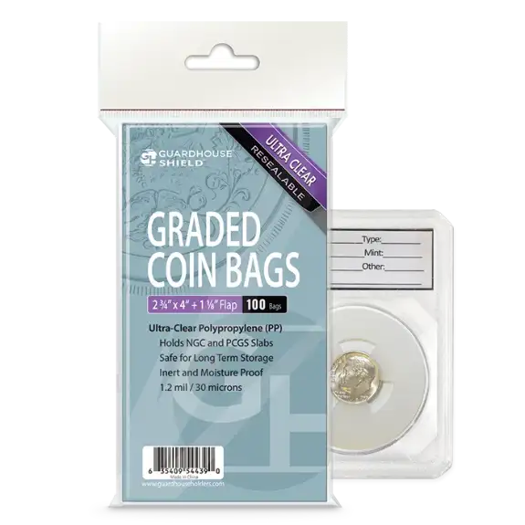 Graded Coin Slab Protector Bag - Resealable (.03mm)