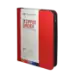 Zipper Binder with 3 Ring Clip - Red