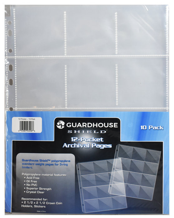 Pack of 100-20 Pocket Guardhouse Thumb Cut Coin NOTEBOOK BINDER PAGES 