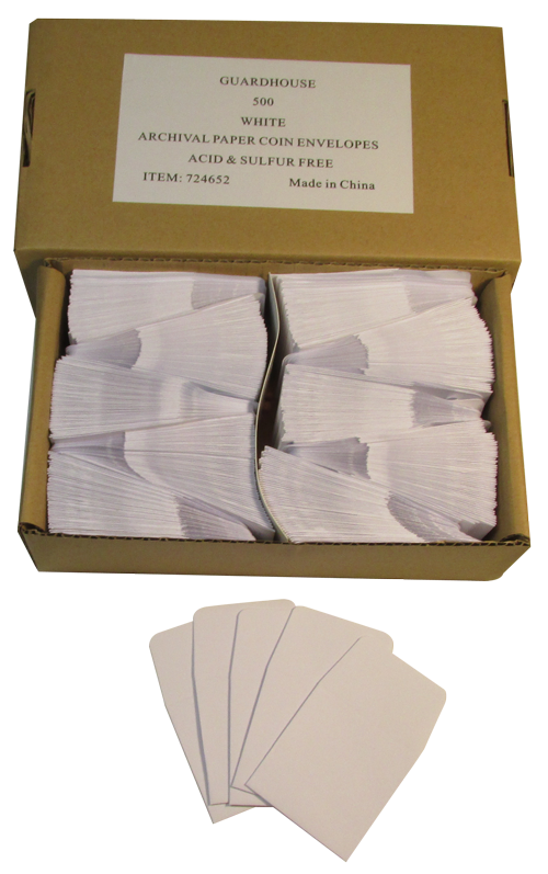 50 pack 2x2 Guardhouse Brown Archival Paper Coin Envelopes 