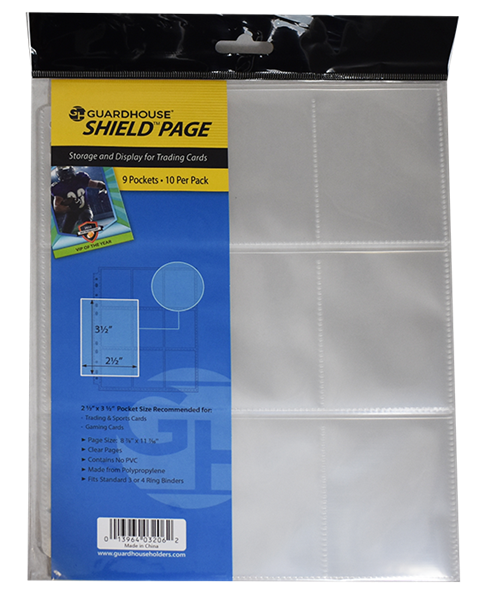 Guardhouse Shield 9 Pocket Archival (10 pack) Polypropylene Pages