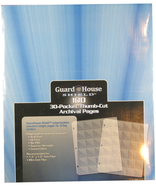 Guardhouse Shield Thumb Cut 30 Pocket (100 pack) Polypropylene Pages