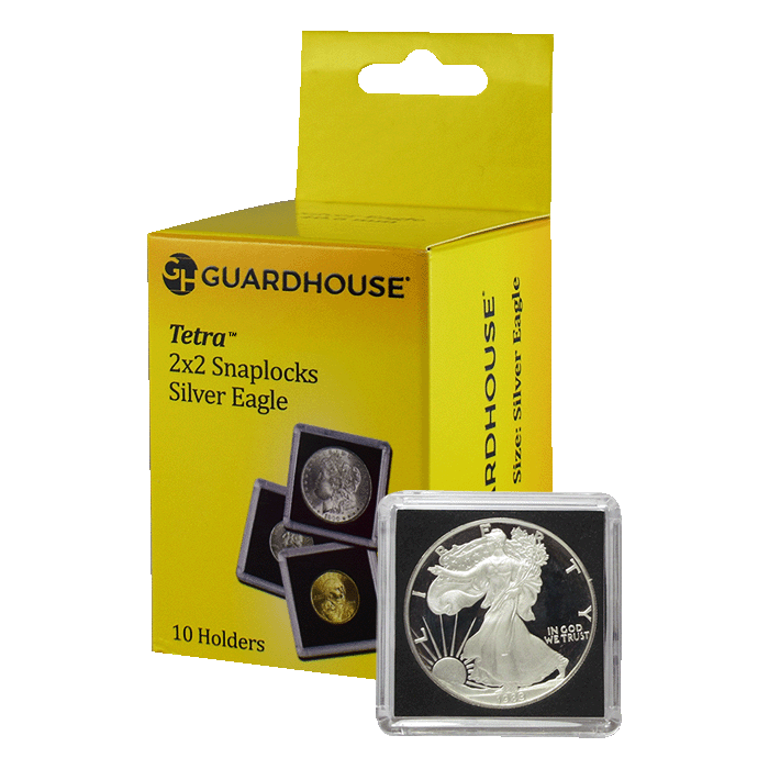 American Silver Eagle 2x2 Tetra Snaplock Coin Holder - 10 per pack