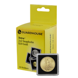 20 Dollar Gold 2x2 Tetra Snaplock Coin Holder - 10 per pack