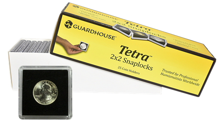 Half Dollar 2x2 Tetra Snaplock Coin Holder - 25 per pack