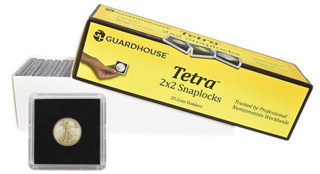 1/10 Ounce Gold Eagle 2x2 Tetra Snaplock Coin Holder - 25 per pack