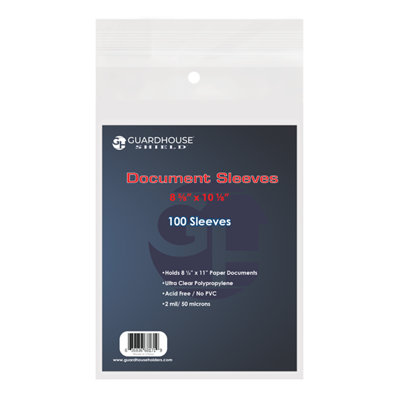 Shield Sleeve for Standard 8.5 x 11 Document