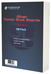 Silver Wide Comic Book Boards (7 1/8 x 10 1/2) - 100 Pack