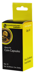 Small Dollar (26.5mm) Direct-Fit Coin Capsules - 10 Pack