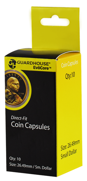 Small Dollar (26.5mm) Direct-Fit Coin Capsules - 10 Pack