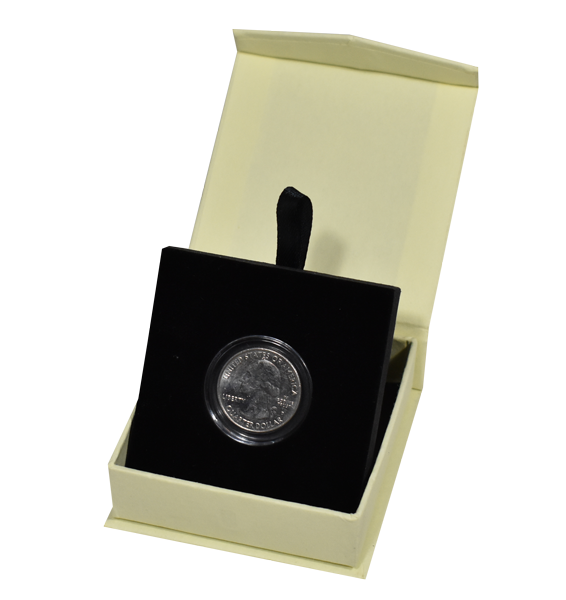 Folding Coin Capsule Box with Magnetic Lid and Stand Insert - Small Capsule