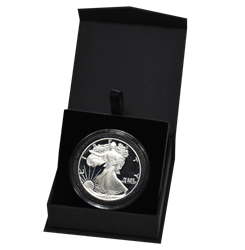 Folding Coin Capsule Box with Magnetic Lid and Stand Insert - Extra Large Capsule