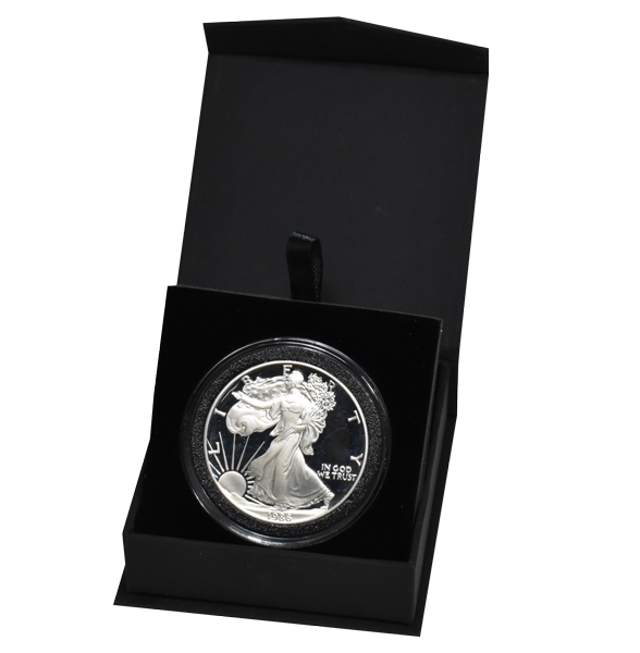 Folding Coin Capsule Box with Magnetic Lid and Stand Insert - Extra Large Capsule