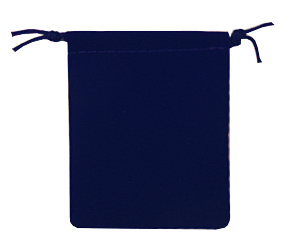 Velour Drawstring Pouch - 2.75x3.25 Navy Blue