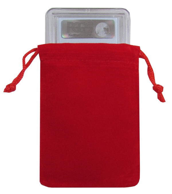 Velour Drawstring Pouch - 3x4.25 Red