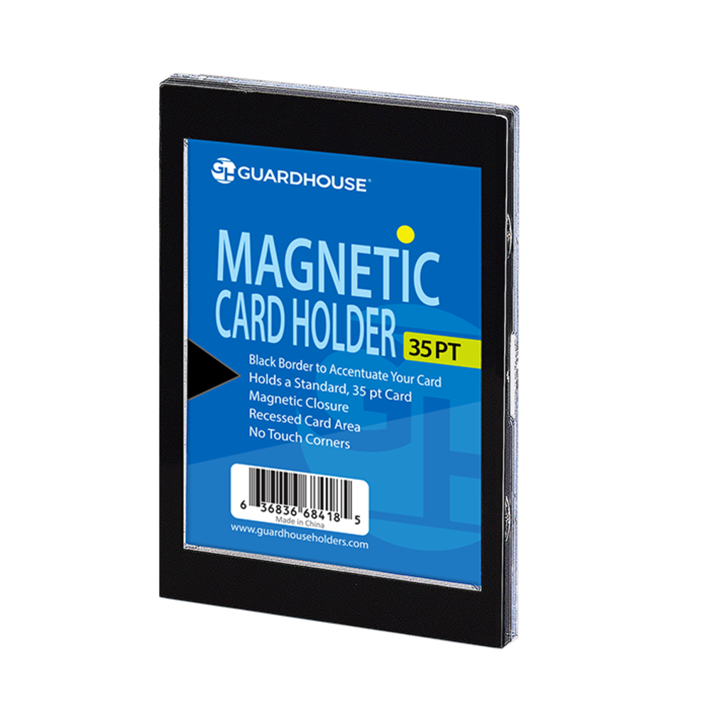 Guard House Card Storage 1 Card Magnetic Card Holder - Black Borders