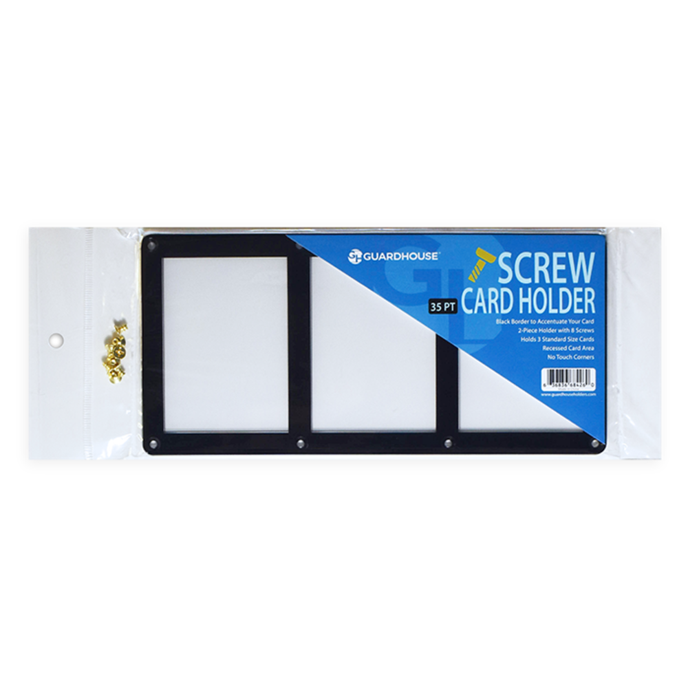 Guard House Card Storage 3 Card Screw Card Holder 35pt - Black Border